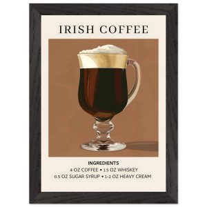 Artfulprints Poster met Lijst Irish Coffee – Ingrediënten – A4 21×29.7 Artfulprints Poster met Lijst Irish Coffee – Ingrediënten – A4 21×29.7
