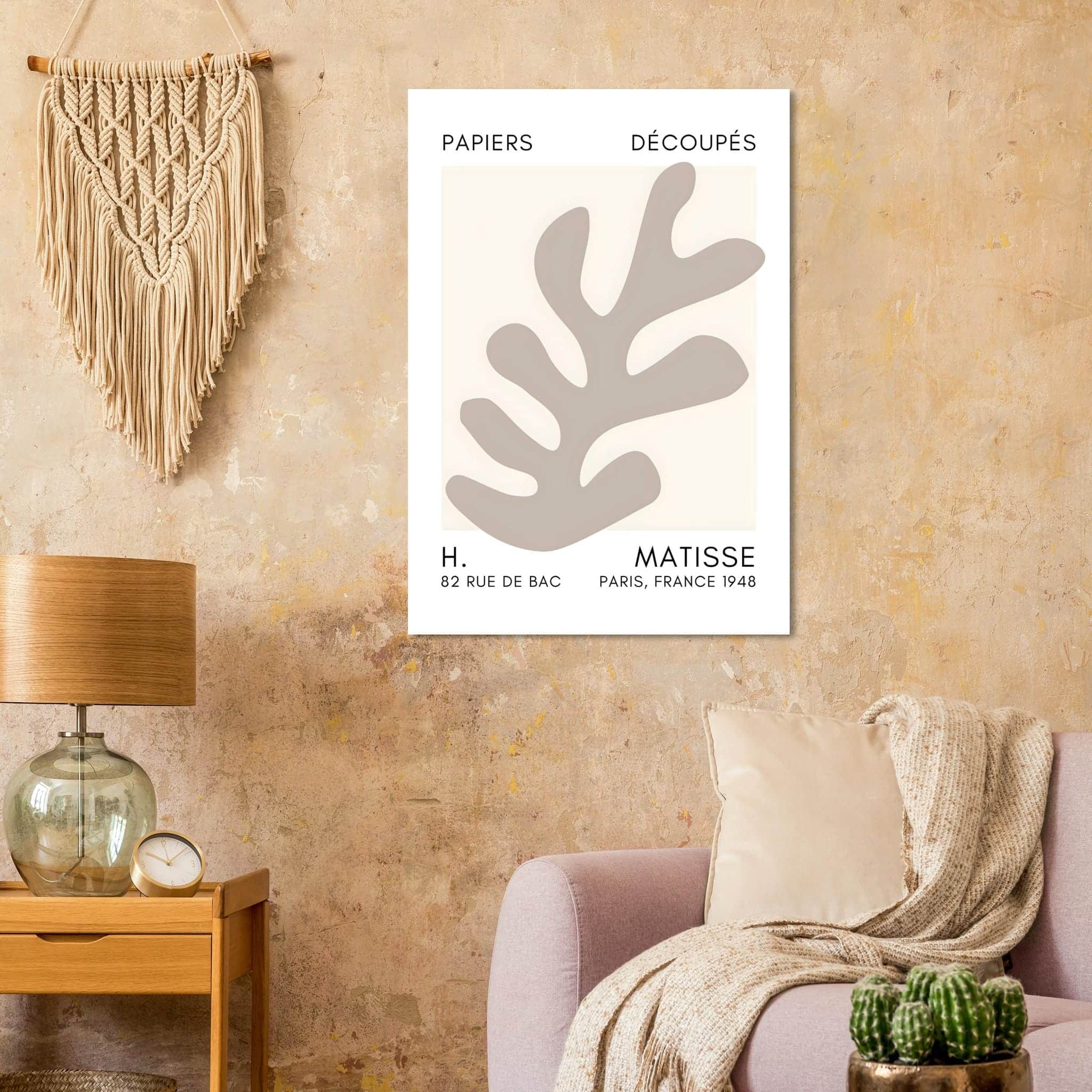 Artfulprints Poster Matisse – Ocean petals grey - 70x100 cm - Grijs