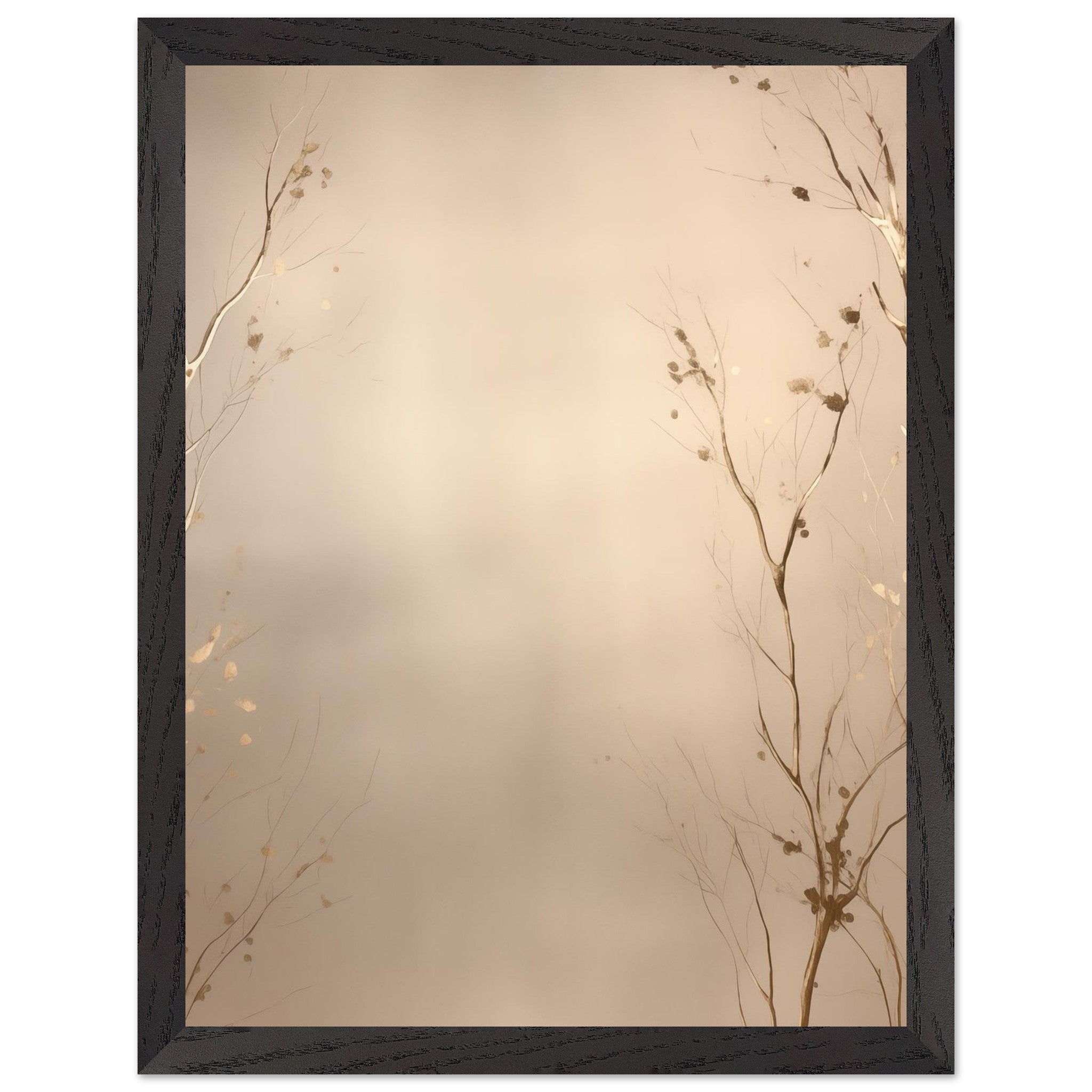 Artfulprints Poster met Lijst Abstract - Golden leafs - 30x40 cm - Gou