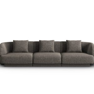Cosmopolitan Design Bank Tulum 3-zits, chenille, grijs – 90x255x70cm Cosmopolitan Design Bank Tulum 3-zits, chenille, grijs – 90x255x70cm