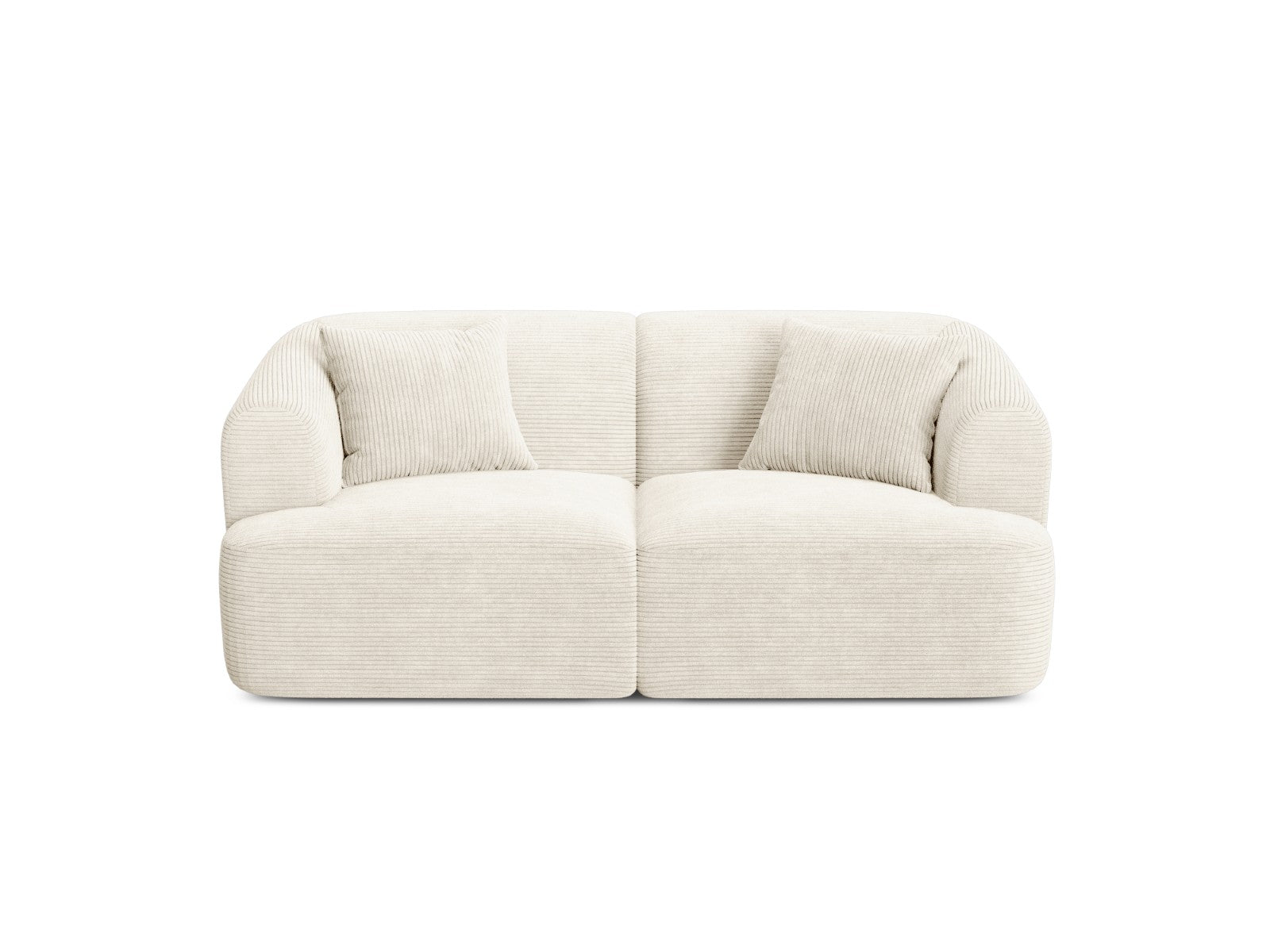 Cosmopolitan Design Modulaire bank Campi 2-zits, ribfluwelen ivoor - 9