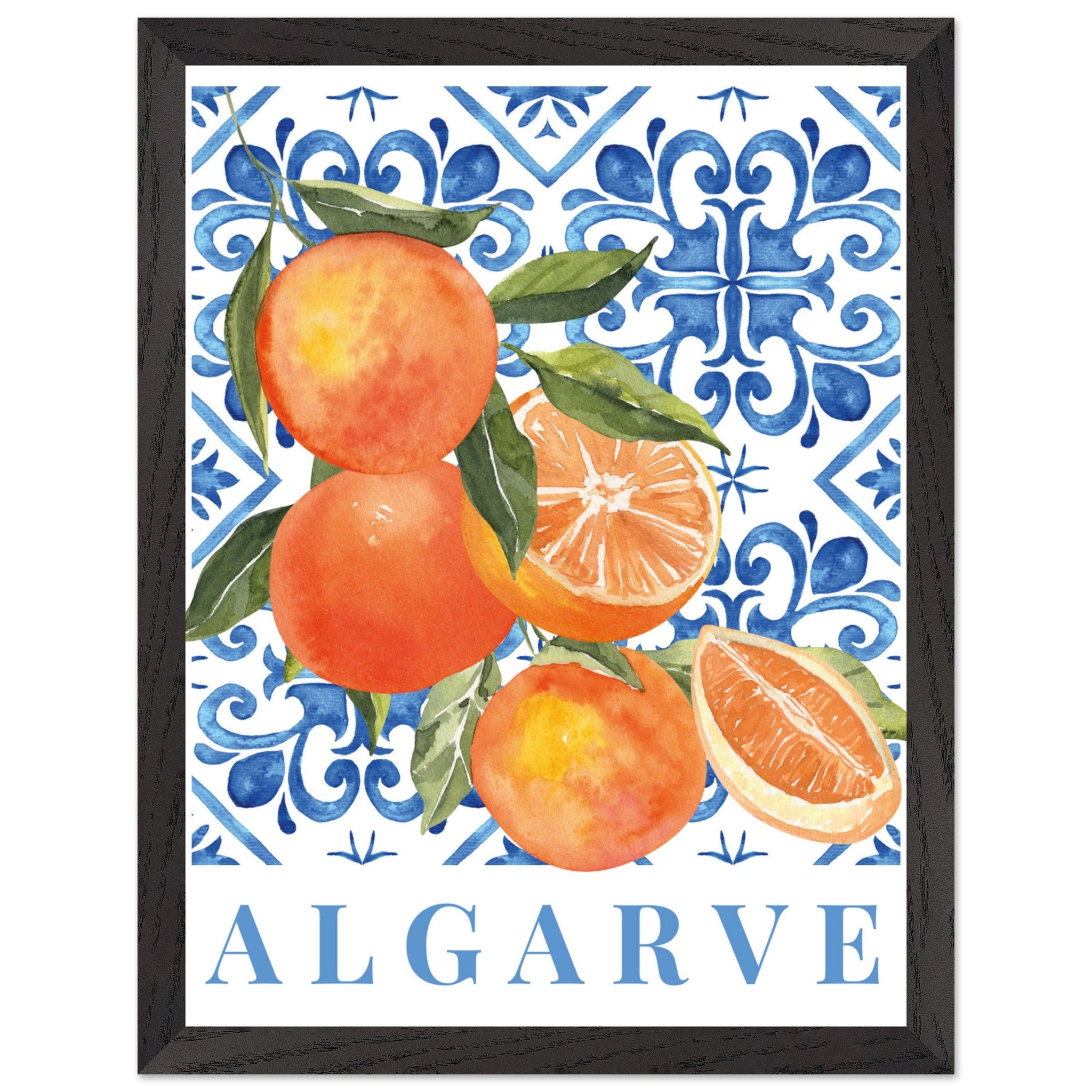 Artfulprints Poster met Lijst Fruits - Oranges in the Algarve - 30x40