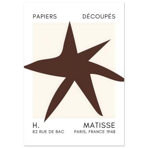 Artfulprints Poster Matisse – Star of the sea brown – 70×100 cm – Brui Artfulprints Poster Matisse – Star of the sea brown – 70×100 cm – Brui