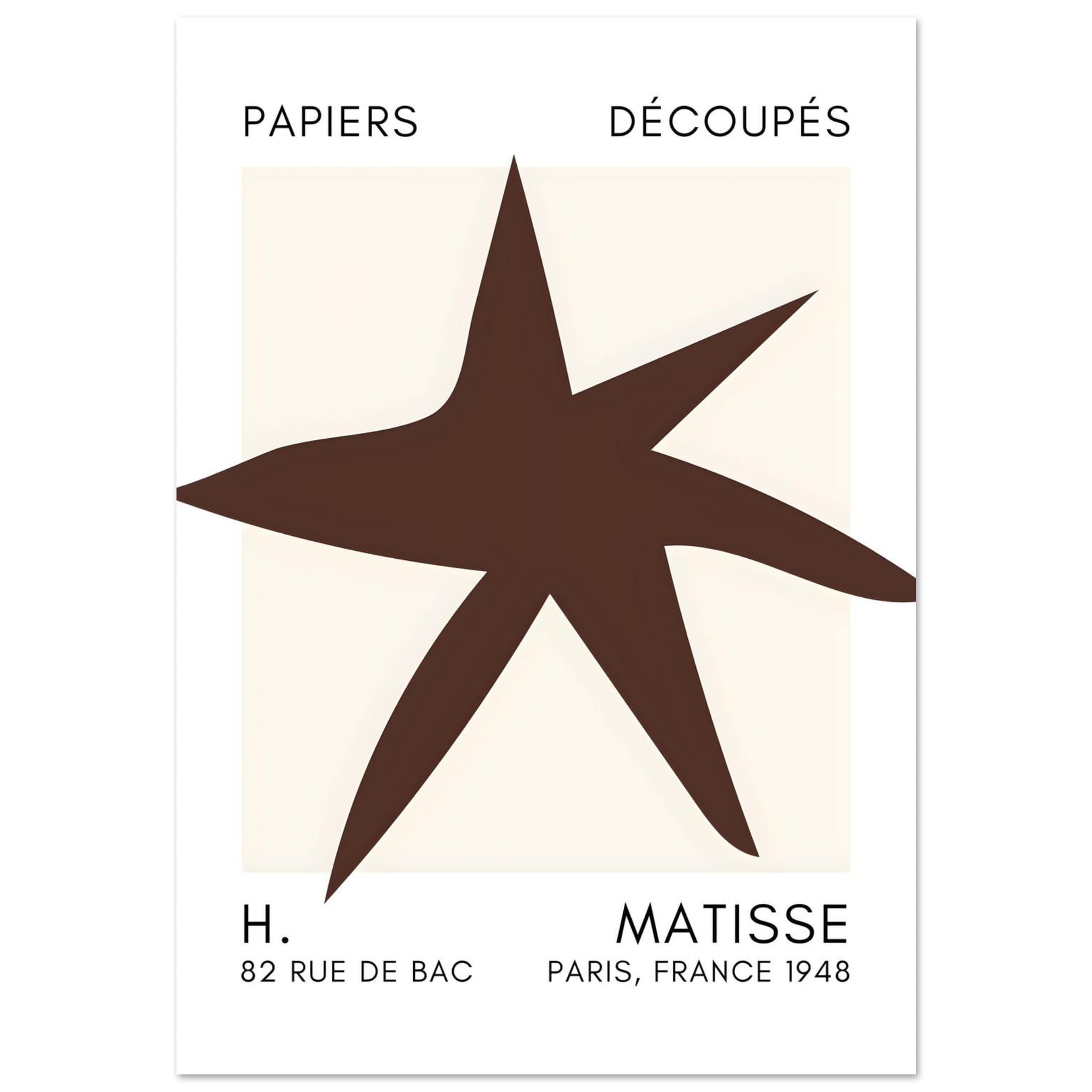 Artfulprints Poster Matisse – Star of the sea brown - 70x100 cm - Brui