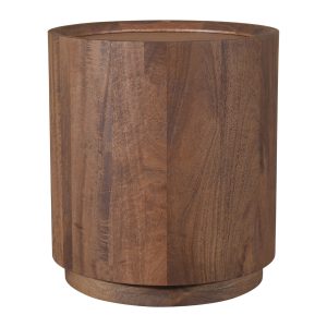DÉJA Living Bijzettafel Amber – Rond Donkerbruin Hout – 45x45x50cm DÉJA Living Bijzettafel Amber – Rond Donkerbruin Hout – 45x45x50cm
