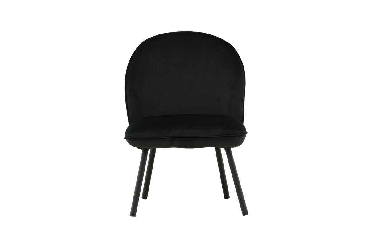 BRAM Fauteuil Alina - Set van 2 - Zwart Velours