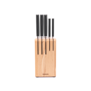 Brabantia Profile Messenblok hout met 5 messen – Beech Wood