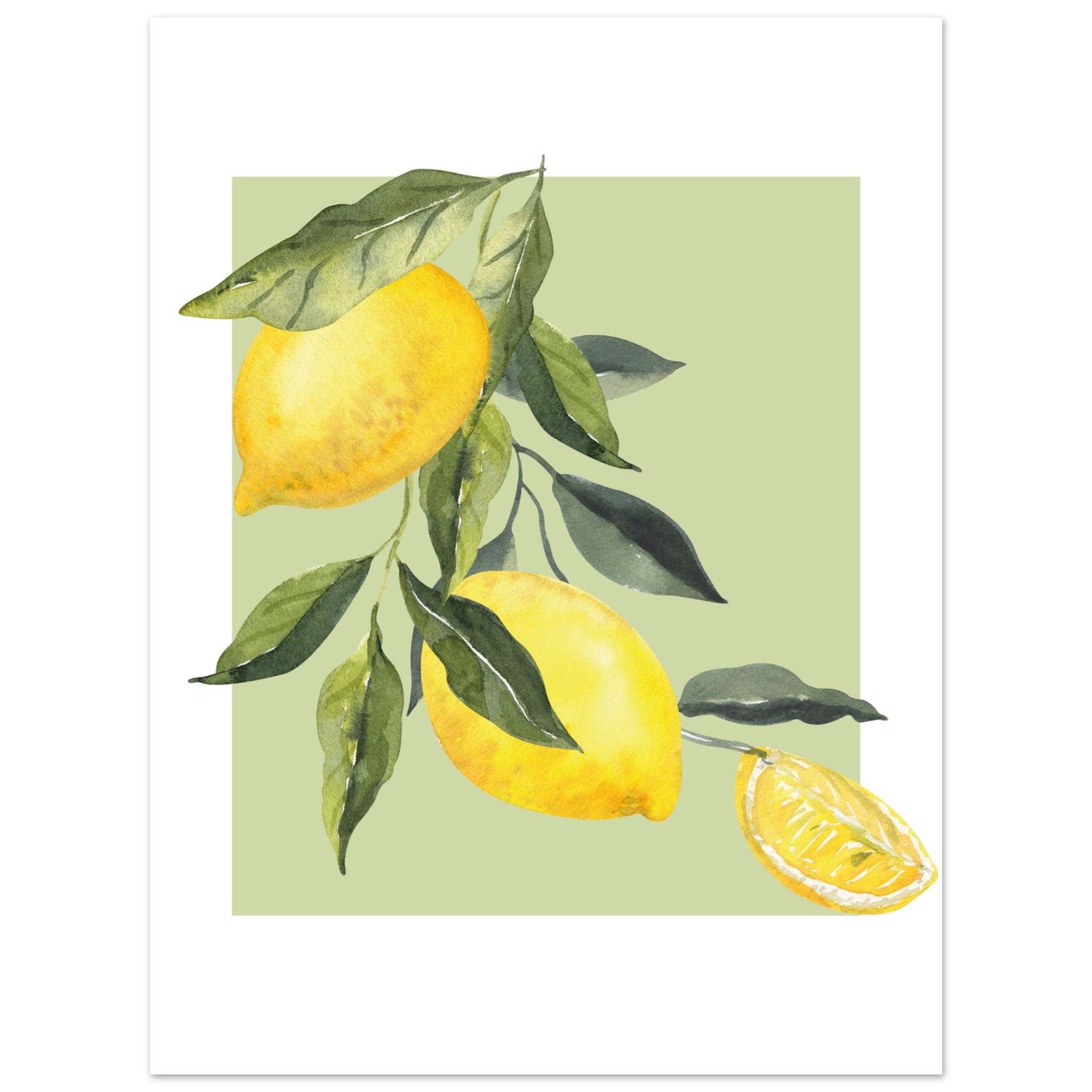 Artfulprints Poster Fruits - Lemon tree symphony - 30x40 cm - Groen