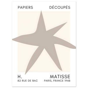 Artfulprints Poster Matisse – Star of the sea grey – 30×40 cm – Grijs Artfulprints Poster Matisse – Star of the sea grey – 30×40 cm – Grijs