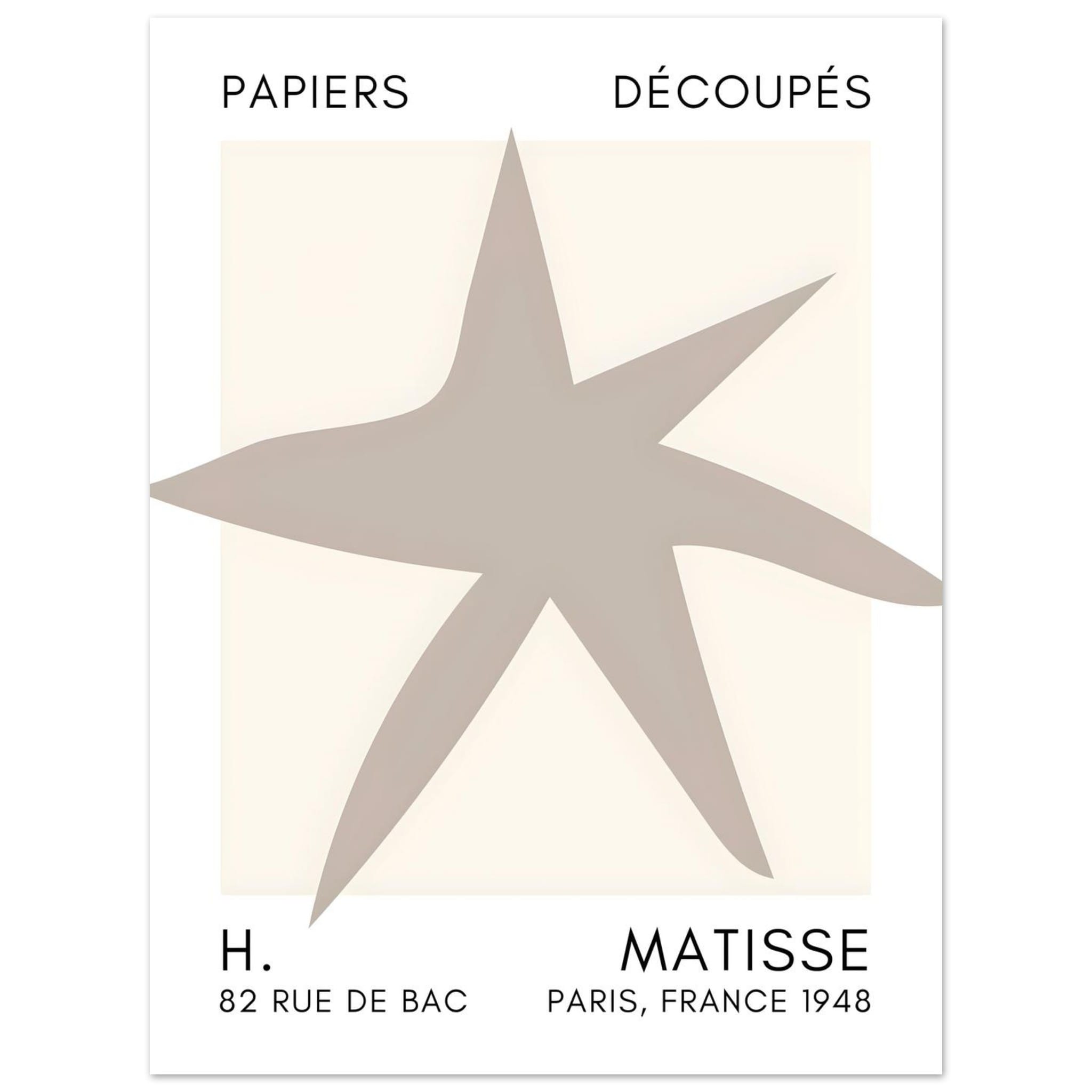 Artfulprints Poster Matisse – Star of the sea grey - 30x40 cm - Grijs
