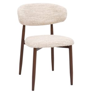 DÉJA Living Eetkamerstoel Skara – Beige/Walnoot – Set van 2 DÉJA Living Eetkamerstoel Skara – Beige/Walnoot – Set van 2