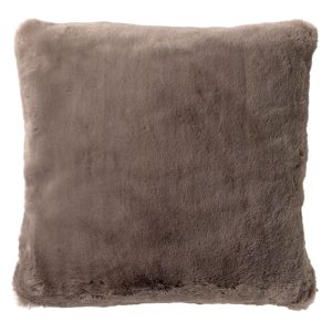 ZAYA – Sierkussen 45×45 cm – bontlook – effen kleur – Driftwood – taup ZAYA – Sierkussen 45×45 cm – bontlook – effen kleur – Driftwood – taup