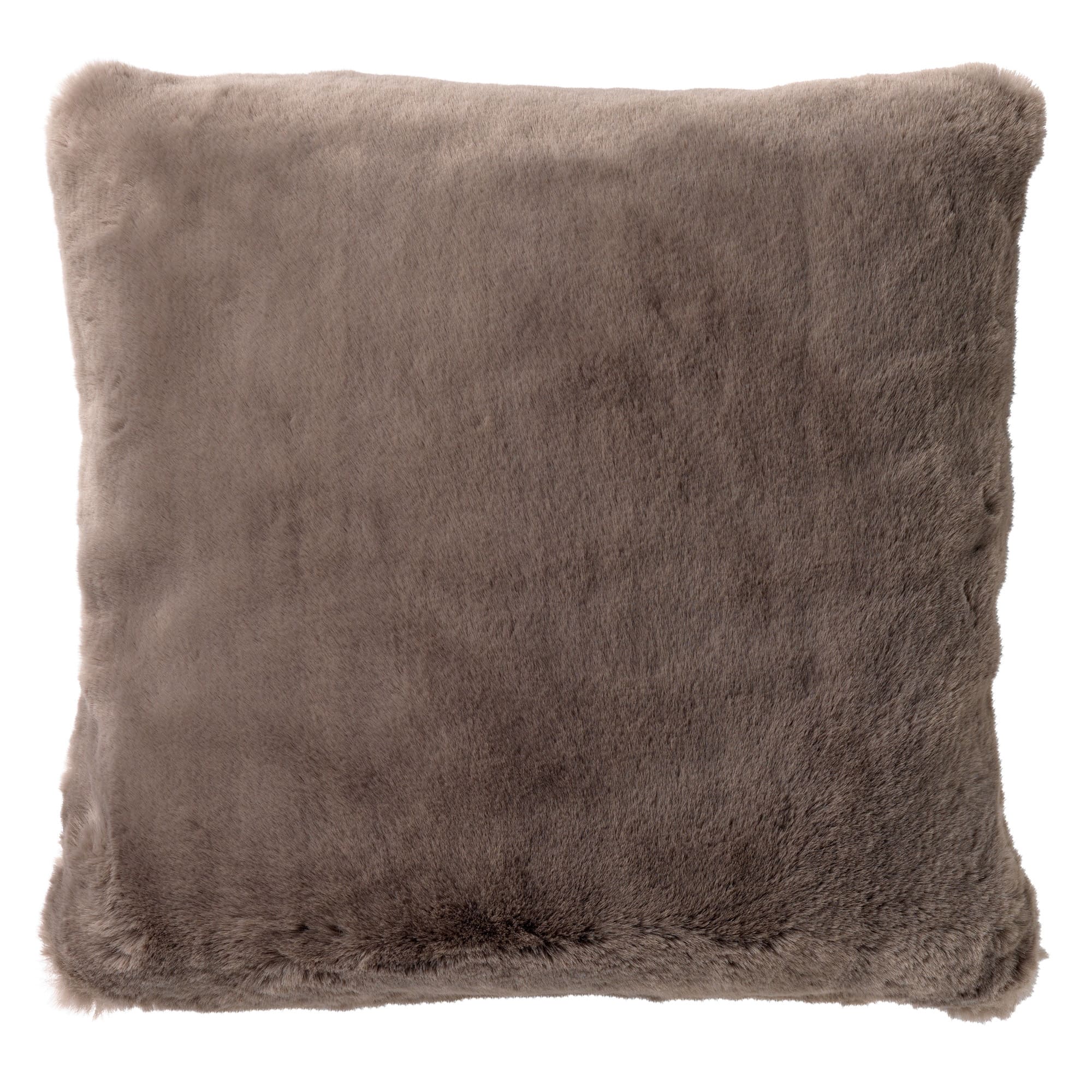 ZAYA - Sierkussen 45x45 cm - bontlook - effen kleur - Driftwood - taup