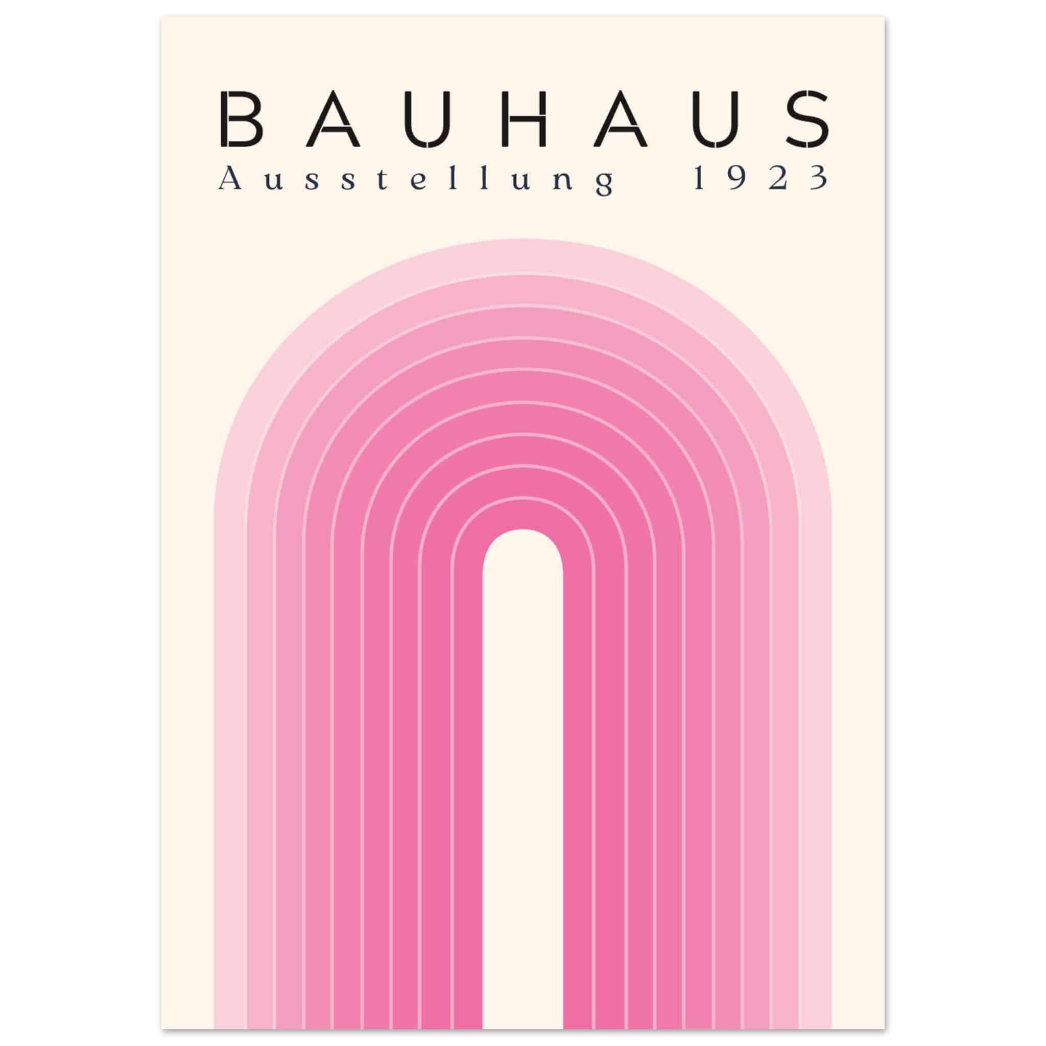 Artfulprints Poster Bauhaus - Pink rainbow - 50x70 cm - Roze