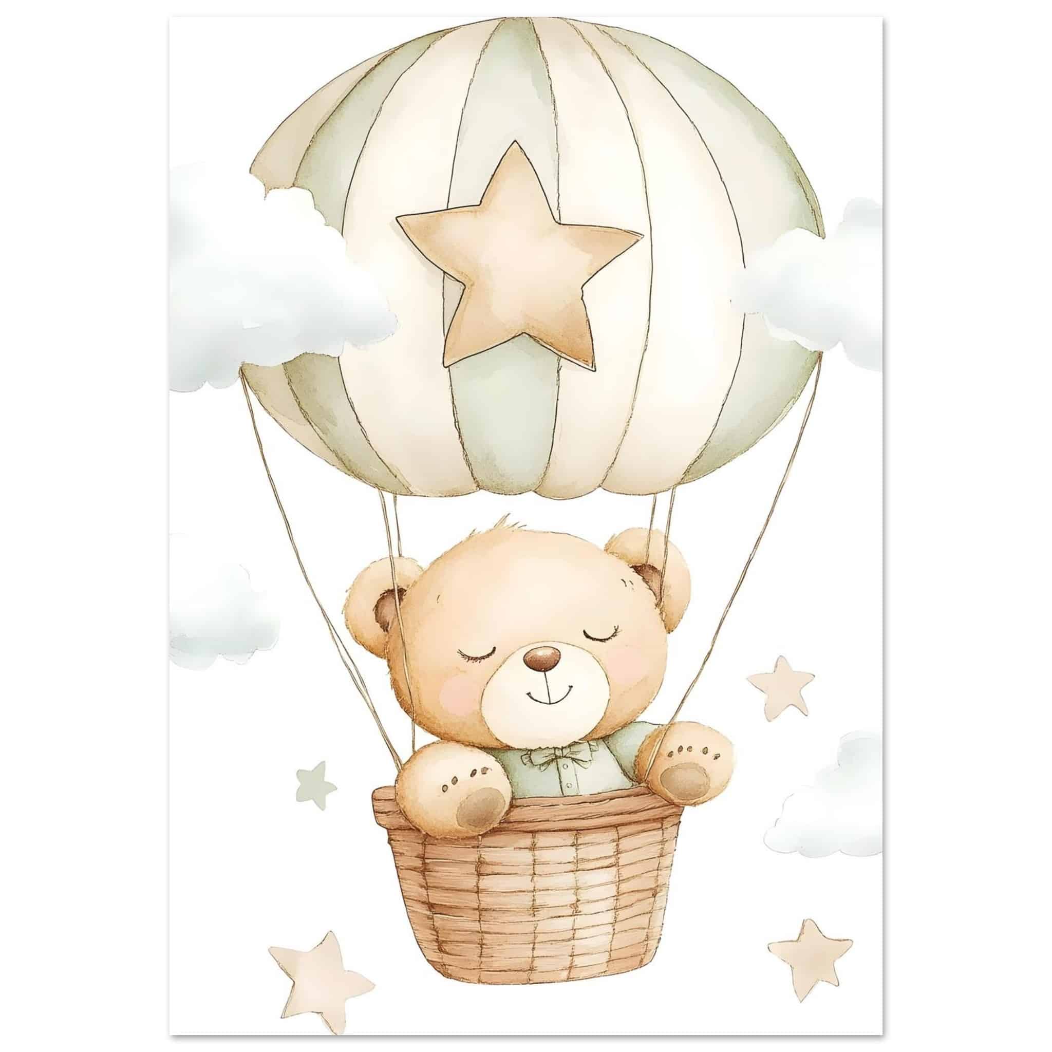 Artfulprints Poster Beer in de wolken - 70x100 cm - beige