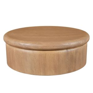 DÉJA Living Salontafel Rota – Rond Naturel Mangohout – 90x90x31cm