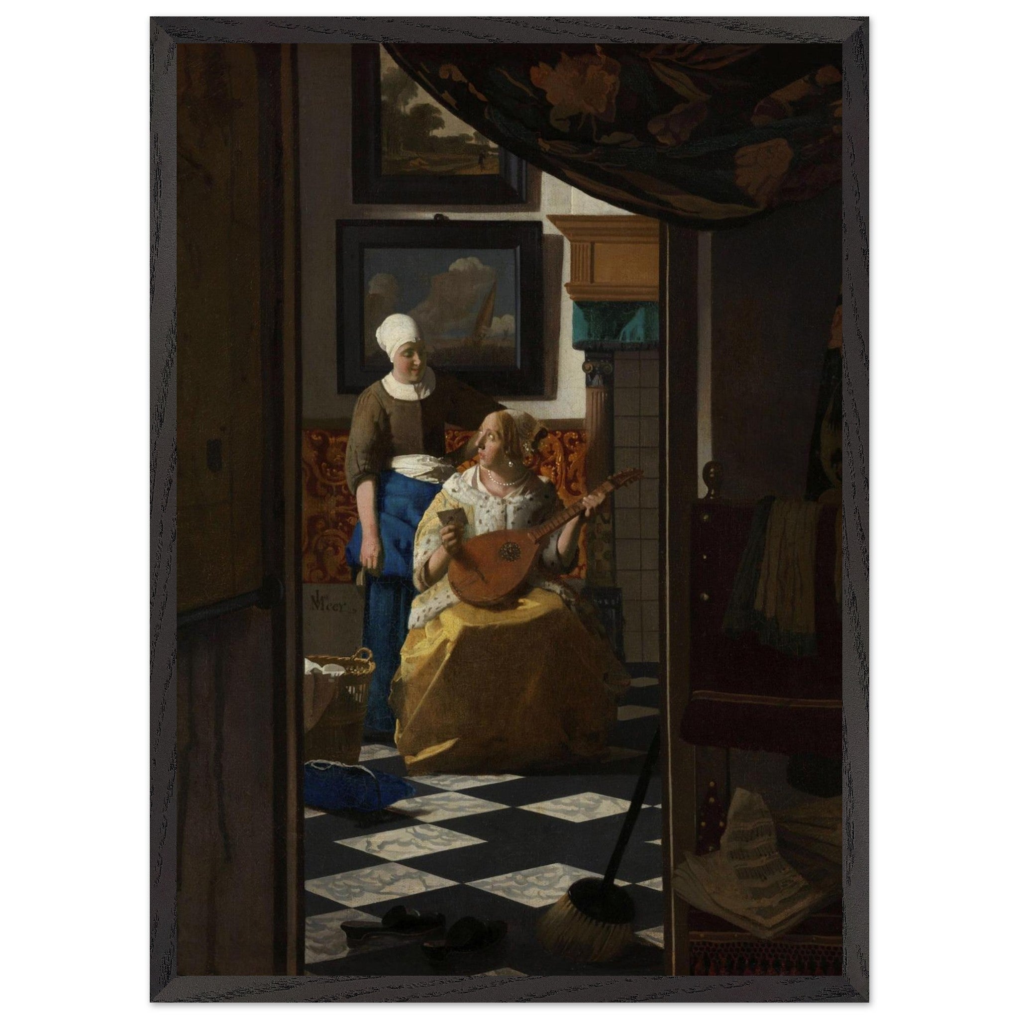 Artfulprints Poster met Lijst Johannes Vermeer - De liefdesbrief - 50x