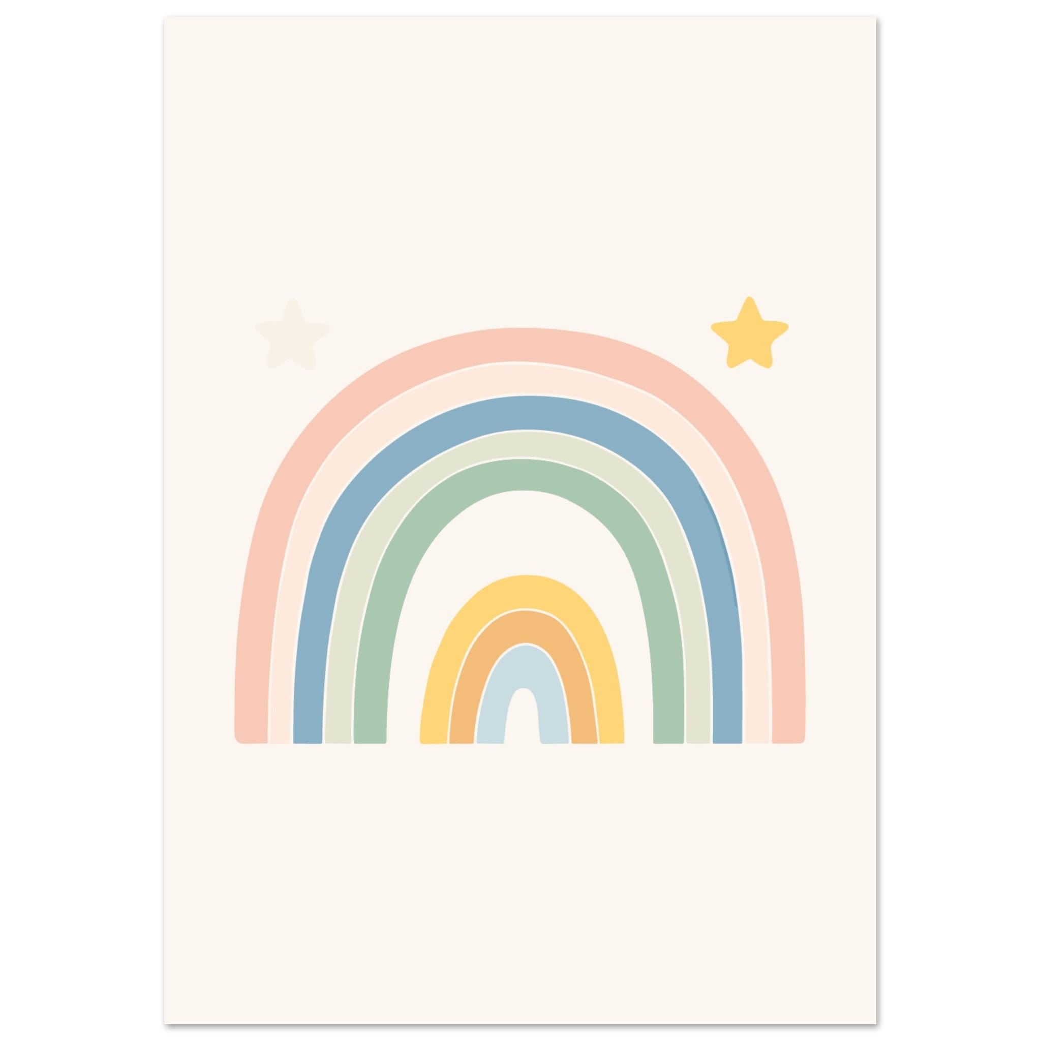 Artfulprints Poster Pastel rainbow II - A4 21x29.7 cm - Meerkleurig