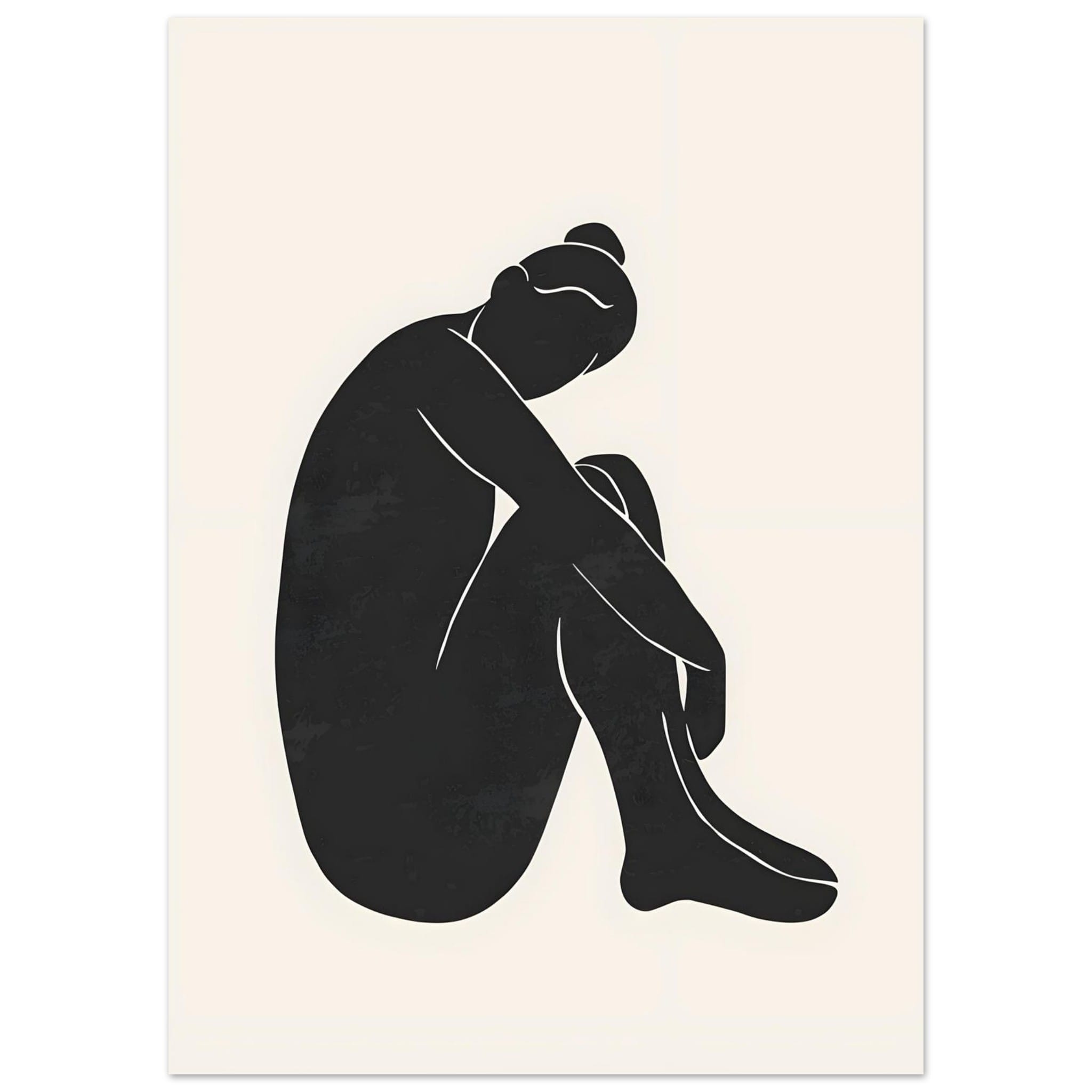 Artfulprints Poster Matisse - The shy lady - 50x70 cm - Zwart / Wit