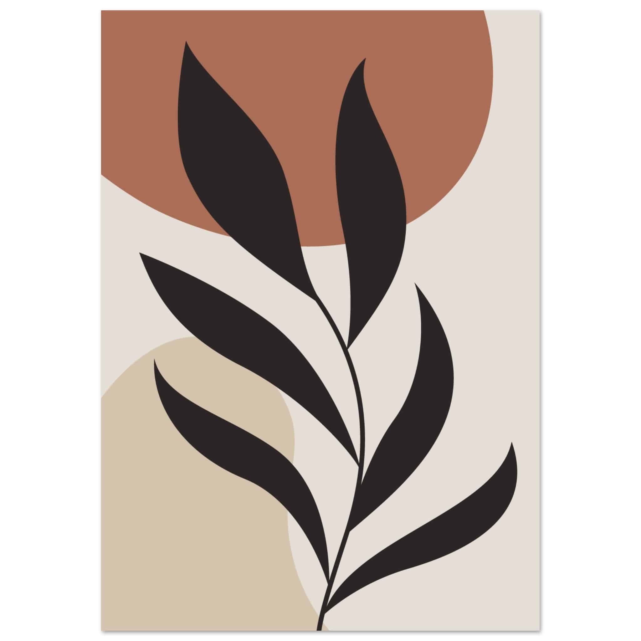 Artfulprints Poster Boho - Abstract leaf - A4 21x29.7 cm - Terracotta