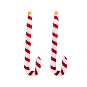 Dagmara kerstdecoratie – vorm van feestelijke candy canes – glas – set Dagmara kerstdecoratie – vorm van feestelijke candy canes – glas – set