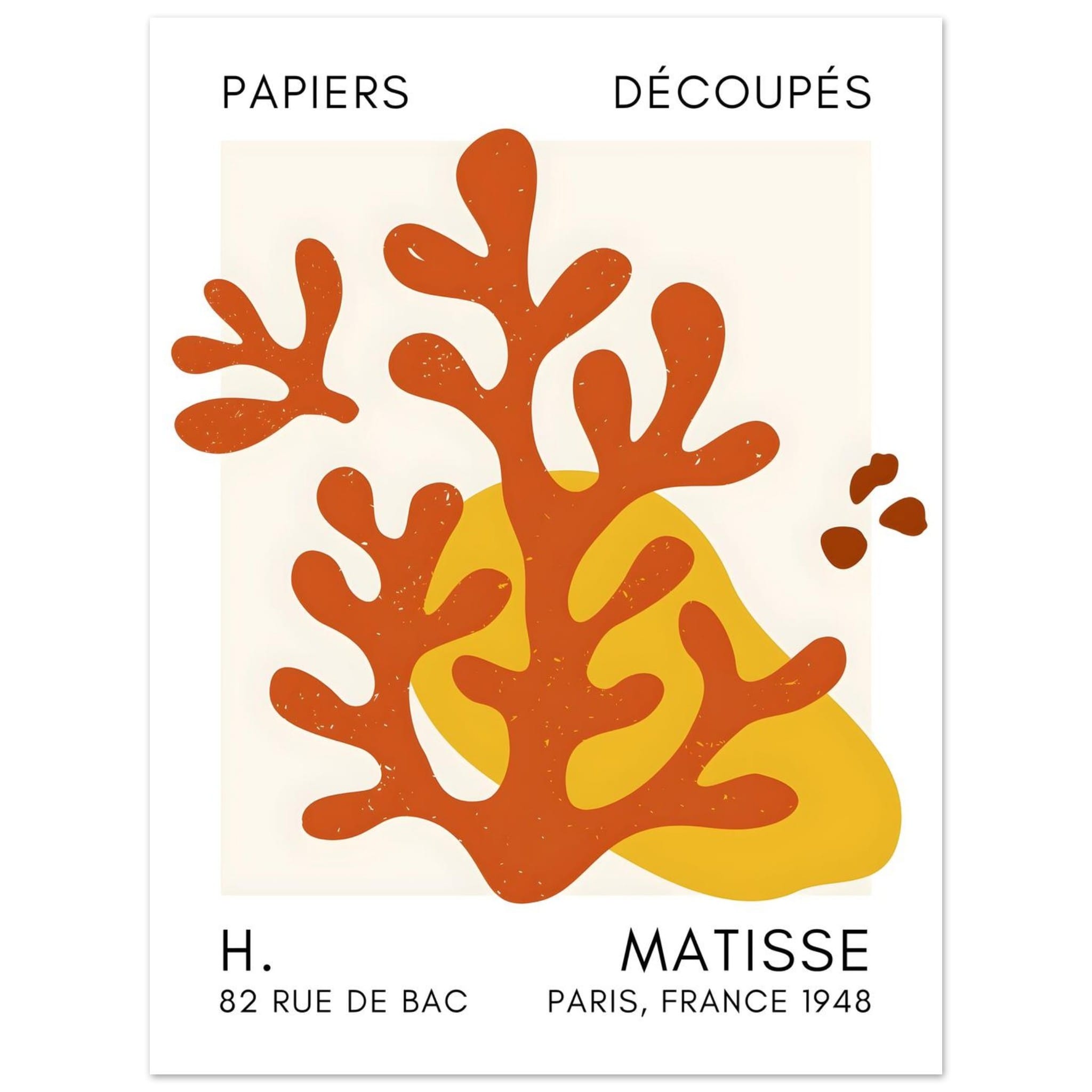 Artfulprints Poster Matisse - Abstract coral orange - 30x40 cm - Oranj