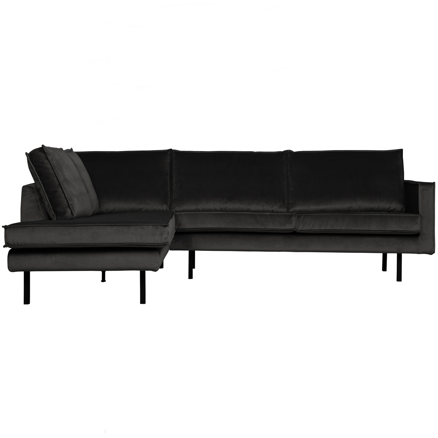 WOOOD hoekbank links Rodeo - Velvet - Antraciet - 85x266x86/213