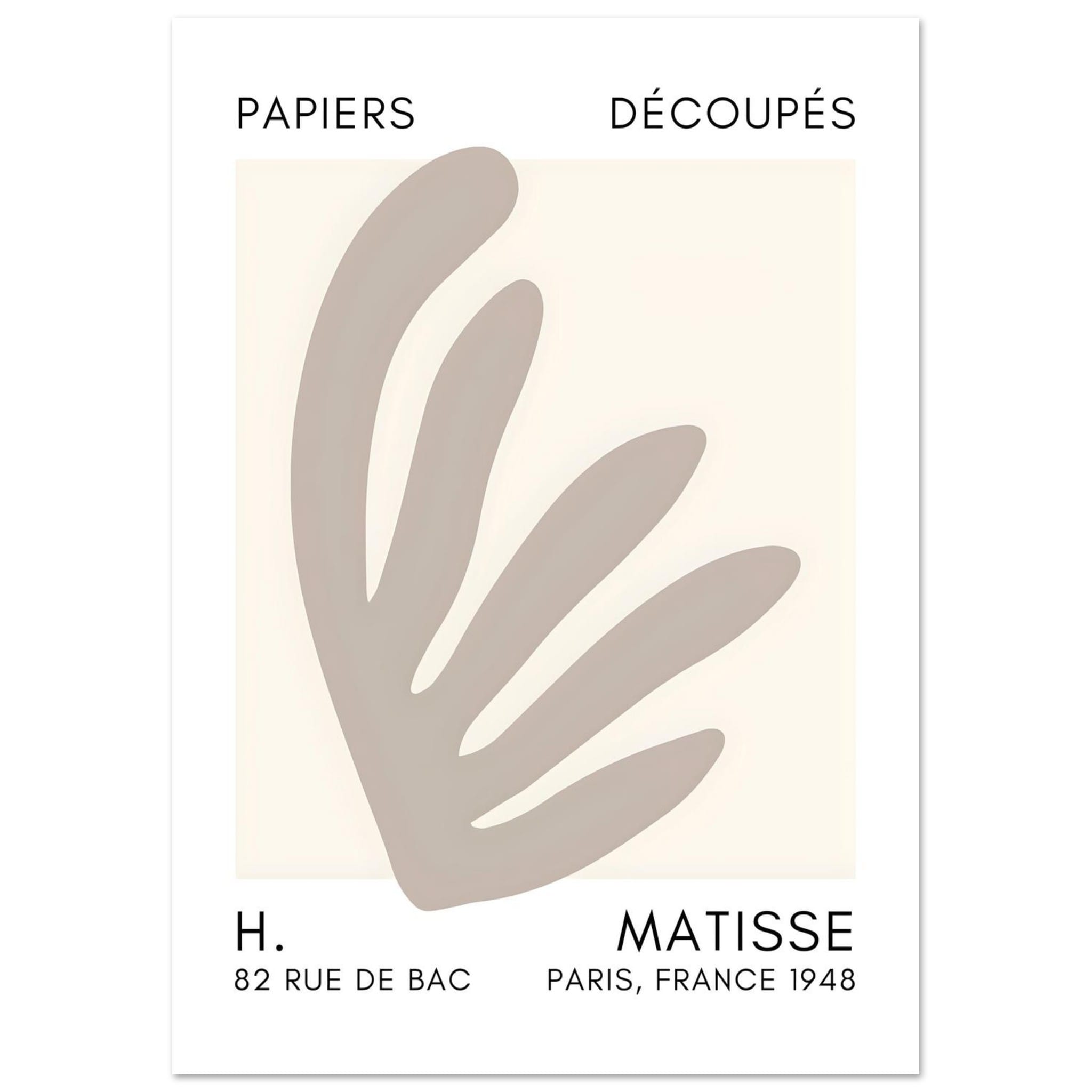 Artfulprints Poster Matisse – Aquatic impression grey - A4 21x29.7 cm