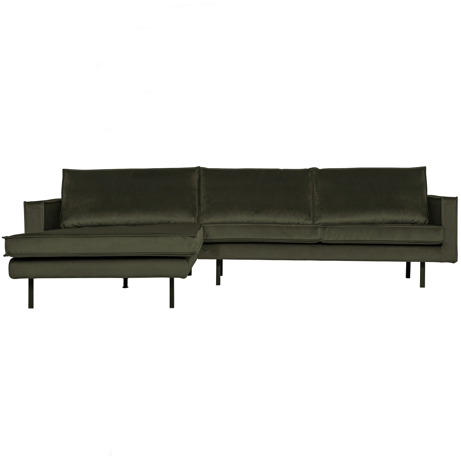 WOOOD chaise longue links Rodeo - Velvet - Green Hunter