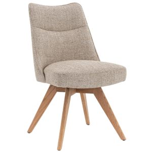 DÉJA Living Eetkamerstoel Meau – Beige/Naturel – Draaibaar – Set van 2