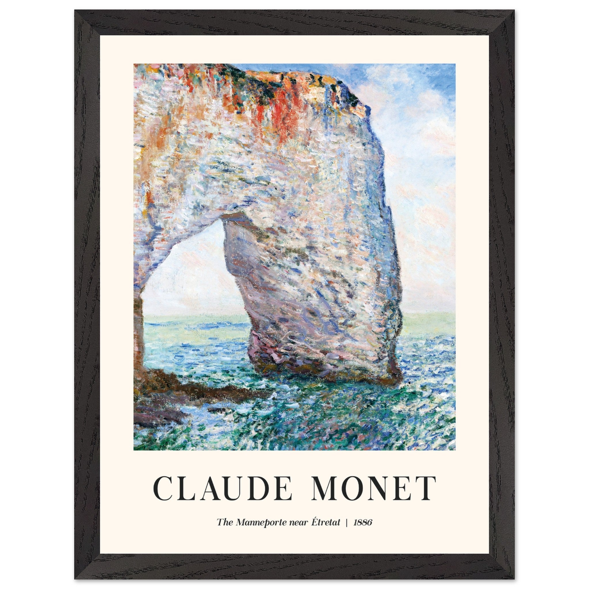 Artfulprints Poster met Lijst Claude Monet - The Manneport near Étreta