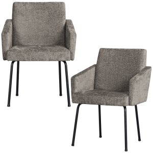WOOOD eetkamerstoelen Mount – Polyester – Taupe – Set van 2 WOOOD eetkamerstoelen Mount – Polyester – Taupe – Set van 2