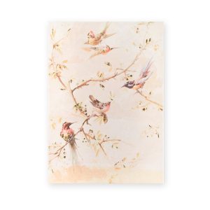 Art for the Home Canvas met handgeschilderde details – Sunset birds –
