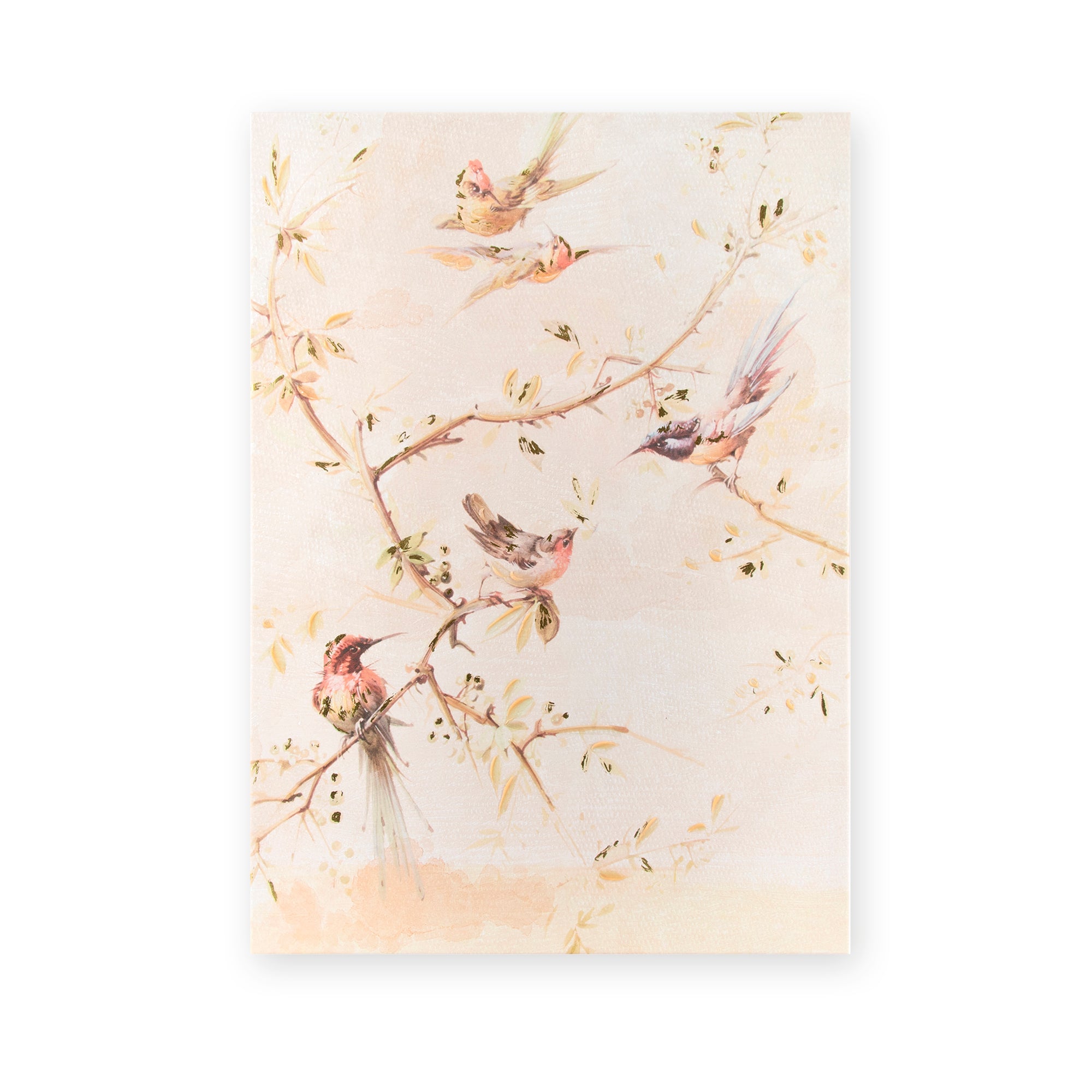 Art for the Home Canvas met handgeschilderde details - Sunset birds -