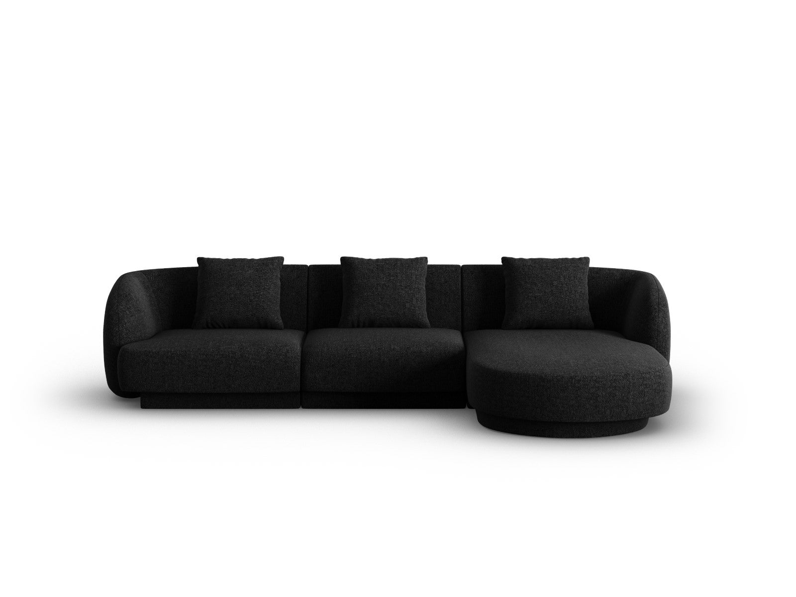 Cosmopolitan Design rechter hoekbank Tulum 4-zits, chenille, zwart - 1