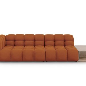 Cosmopolitan Design Rechte modulaire bank Sky 4-zits, flueel, terracot Cosmopolitan Design Rechte modulaire bank Sky 4-zits, flueel, terracot
