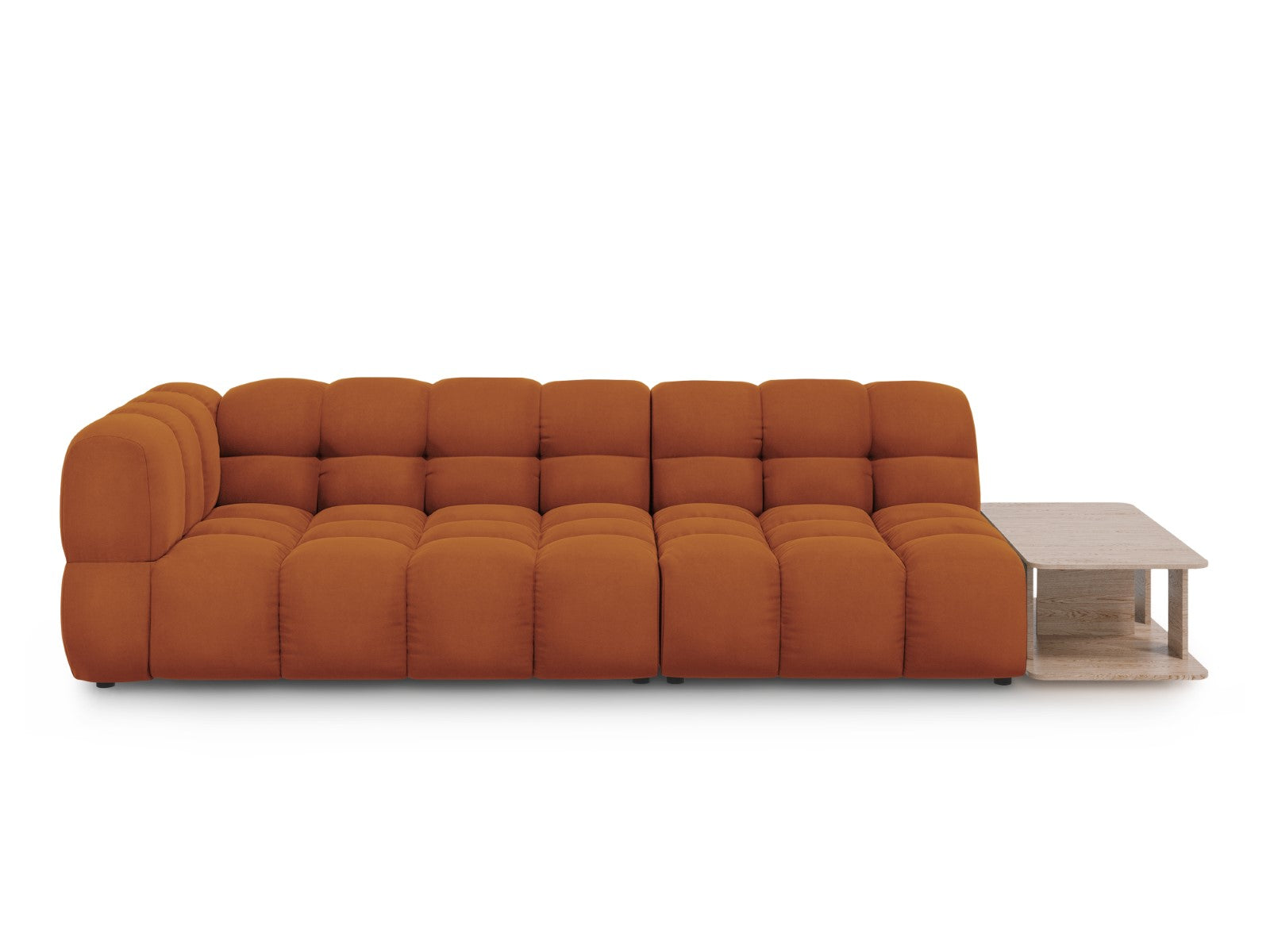 Cosmopolitan Design Rechte modulaire bank Sky 4-zits, flueel, terracot