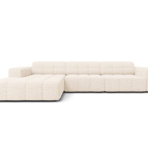 Cosmopolitan Design linker hoekbank Chicago 4-zits, chenille lichtbeig