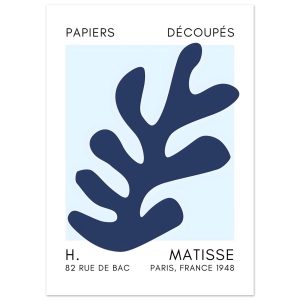 Artfulprints Poster Matisse – Ocean petals navy blue I – 50×70 cm – Bl Artfulprints Poster Matisse – Ocean petals navy blue I – 50×70 cm – Bl