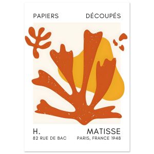 Artfulprints Poster Matisse – Abstract bloom orange – A4 21×29.7 cm – Artfulprints Poster Matisse – Abstract bloom orange – A4 21×29.7 cm –