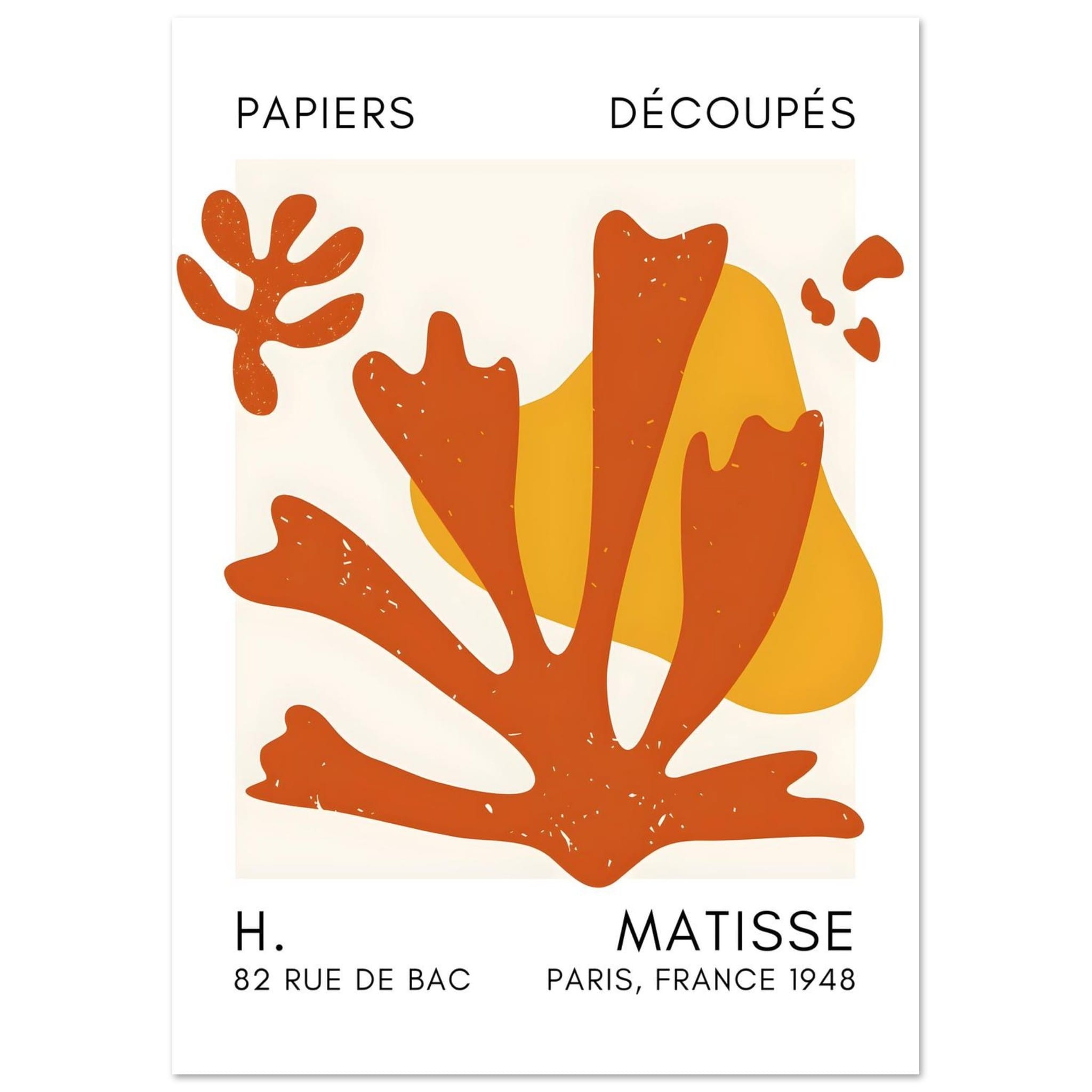 Artfulprints Poster Matisse – Abstract bloom orange - A4 21x29.7 cm -