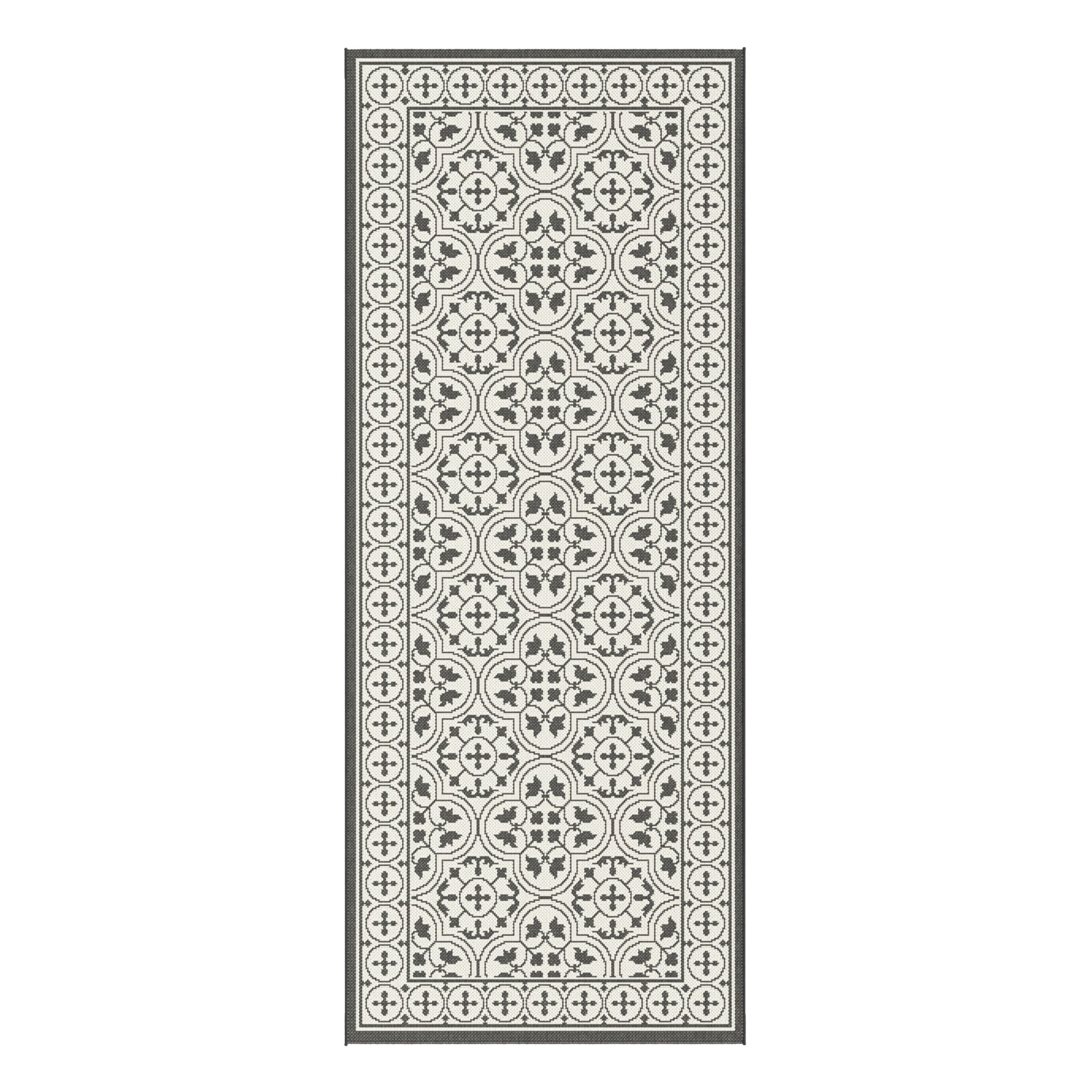 AFK Living vloerkleed Mosaique - voor binnen en buiten - zwart - 80 x