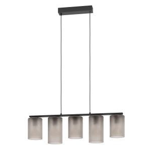 EGLO hanglamp Colomera – e27 – 80 cm – zwart/mat grijs EGLO hanglamp Colomera – e27 – 80 cm – zwart/mat grijs