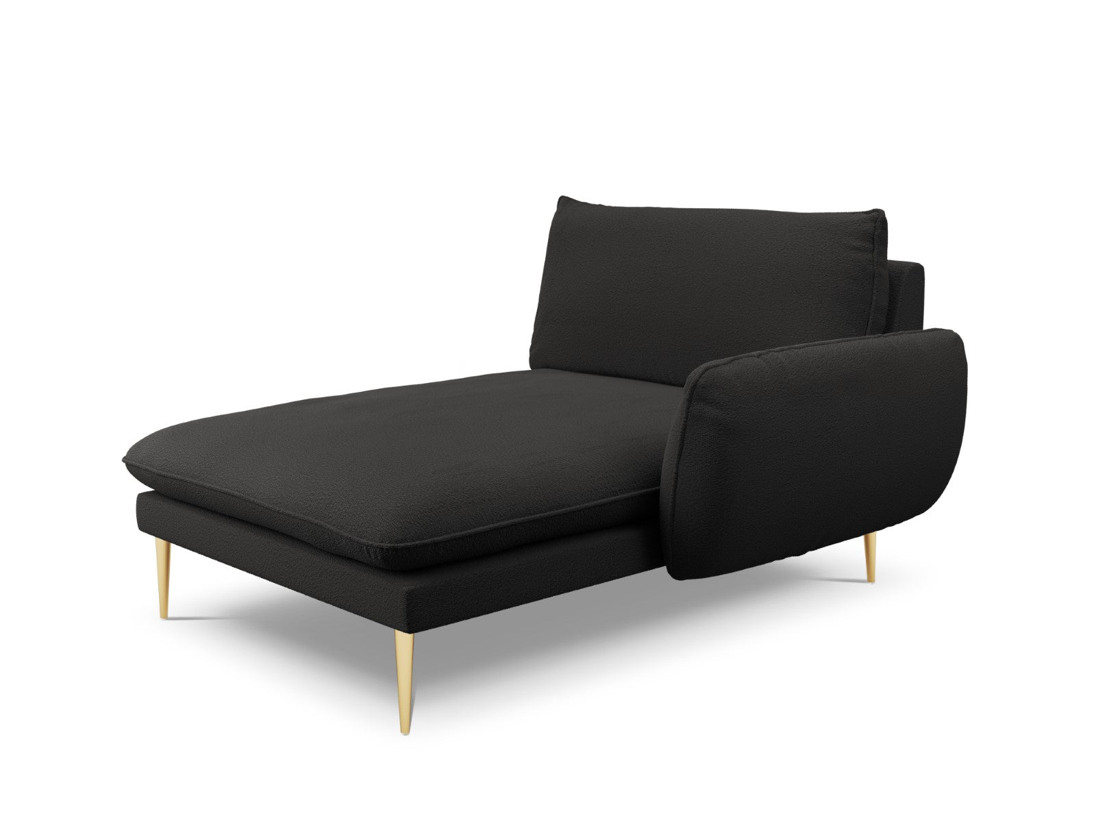 Cosmopolitan Design rechter chaise longue Vienna boucle, zwart - 170x1