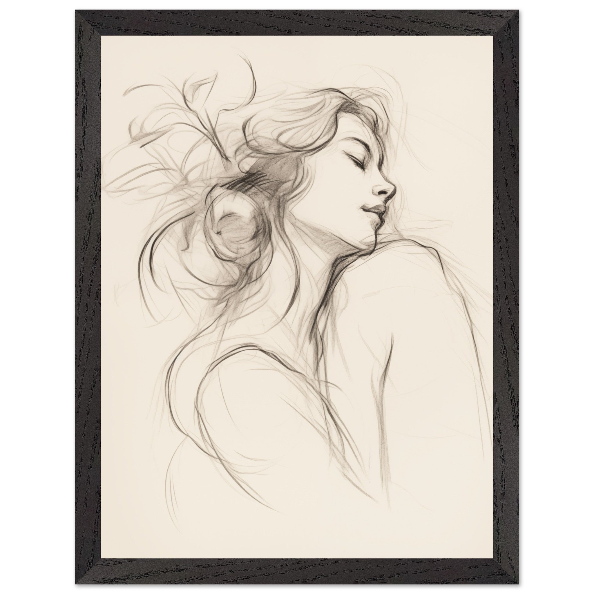 Artfulprints Poster met Lijst Abstract - Whispers of her - 30x40 cm -