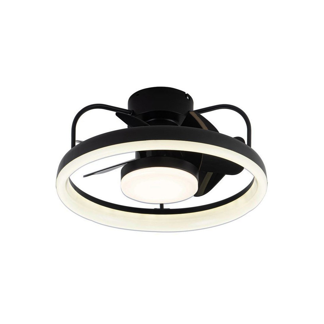 CristalRecord plafondventilator Strike - 2 lichts - 49 x 23 cm - zwart