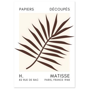 Artfulprints Poster Matisse – Floral reef brown – A4 21×29.7 cm – Brui Artfulprints Poster Matisse – Floral reef brown – A4 21×29.7 cm – Brui