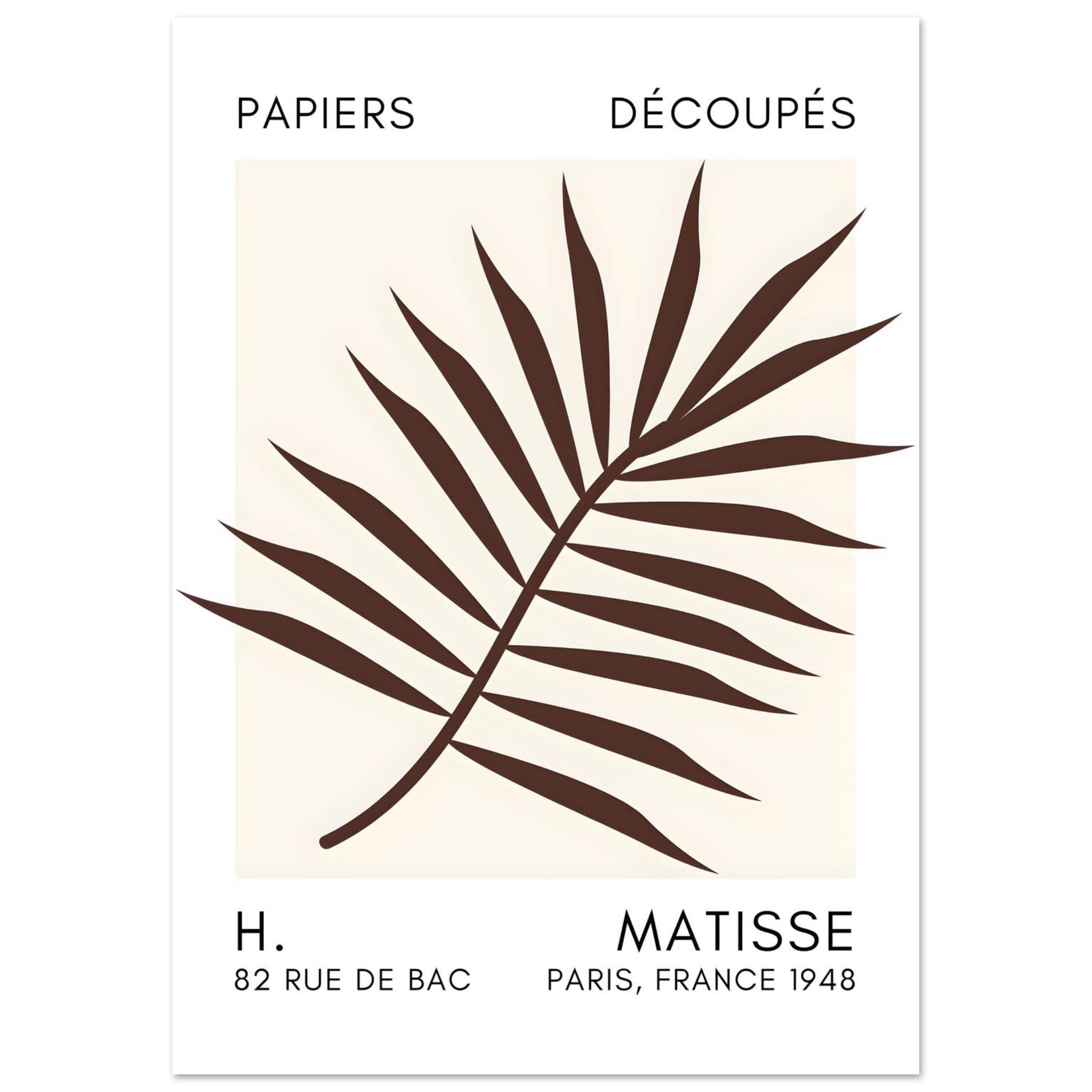Artfulprints Poster Matisse – Floral reef brown - A4 21x29.7 cm - Brui