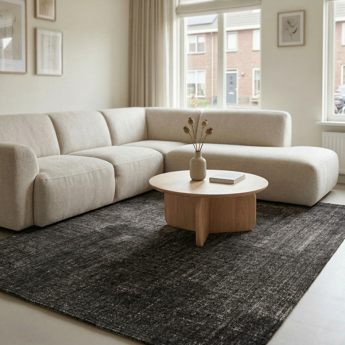 DÉJA Living Vloerkleed Emren - Zwart Stof - 155x230cm