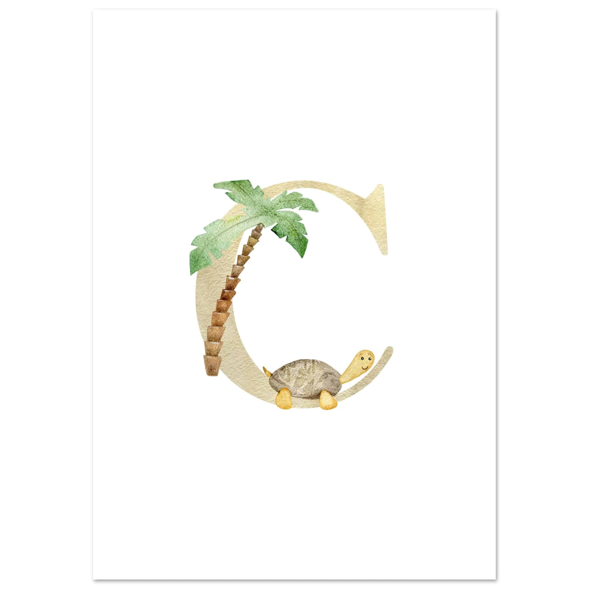 Artfulprints Poster Letter C kindernaam - A4 21x29.7 cm - Meerkleurig